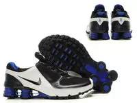 nike shox turbo+ 10 rival white noir blue pour hommes